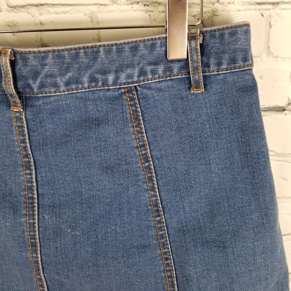 AMERICAN RAG | button up stretch jean denim skirt - Picture 4 of 6